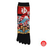 Chaussettes à 5 doigts japonaises (M) SiNGES en ONSEN au MONT FUJi Noires (extensible t34 à t39)