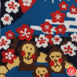 Chaussettes à 5 doigts japonaises (M) SiNGES en ONSEN au MONT FUJi Bleu nuit (extensible t39 à 44)