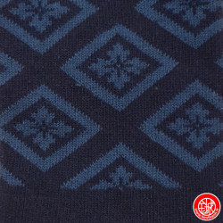 Socquettes à 5 doigts japonaises (M) HiShiMON 菱紋 bleu nuit (extensible t39 à 44)