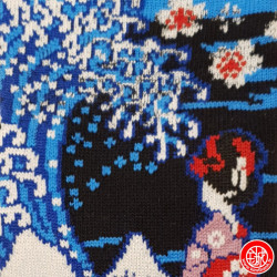 Chaussettes à 5 doigts japonaises (M) GEiShA et GRANdE VAGUE noires (extensible t39 à 44)