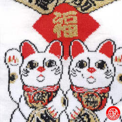 Tabi Socks (S) Socquettes à orteil japonaises DOUbLE MANEKi NEKO blanches (extensible t34 à t39)