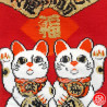 Tabi Socks (S) Socquettes à orteil japonaises DOUbLE MANEKi NEKO rouges (extensible t34 à t39)