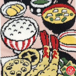 Tabi Socks (S) Socquettes à orteil japonaises MENU TEMPURA roses (extensible t34 à t39)