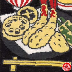 Tabi Socks (S) Socquettes à orteil japonaises MENU TEMPURA noires (extensible t34 à t39)