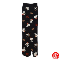 Tabi Socks (S) Chaussettes à orteil japonaises CRâNES KAWAii noires (extensible t34 à t39)
