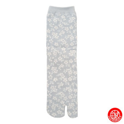 Tabi Socks (S) Chaussettes à orteil japonaises HANAbiRA GARA bleu clair (Taille extensible de 34 à 39)