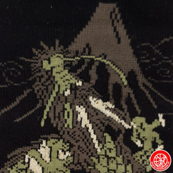 Socquettes à 5 doigts japonaises (M) DRAGON noires (extensible t39 à t44)