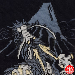 Socquettes à 5 doigts japonaises (M) DRAGON bleu nuit (extensible t39 à t44)