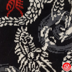 Socquettes à 5 doigts japonaises (M) MOTiF de DRAGON noires (extensible t39 à t44)