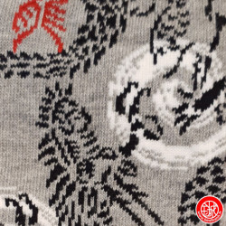 Socquettes à 5 doigts japonaises (M) MOTiF de DRAGON grises (extensible t39 à t44)