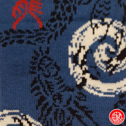 Socquettes à 5 doigts japonaises (M) MOTiF de DRAGON bleues (extensible t39 à t44)