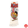 Chaussettes à 5 doigts japonaises (M) RAMEN blanches (extensible t39 à t44)