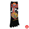Chaussettes à 5 doigts japonaises (M) RAMEN noires (extensible t39 à t44)