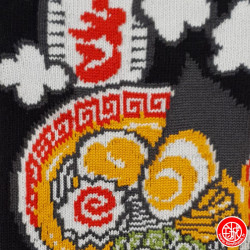 Chaussettes à 5 doigts japonaises (M) RAMEN noires (extensible t39 à t44)