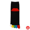 Chaussettes à 5 doigts japonaises (M) ARC en CiEL noires et talons rouges (extensible t39 à 44)