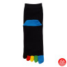 Chaussettes à 5 doigts japonaises (M) ARC en CiEL noires et talons bleus (extensible t39 à 44)