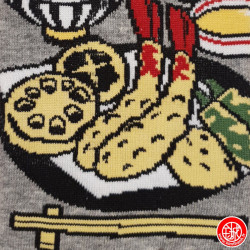 Tabi Socks (M) Socquettes à orteil japonaises MENU TEMPURA grises (Taille extensible de 39 à 44)