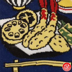 Tabi Socks (M) Socquettes à orteil japonaises MENU TEMPURA bleues (Taille extensible de 39 à 44)