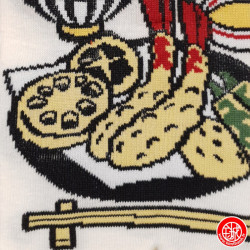 Tabi Socks (M) Socquettes à orteil japonaises MENU TEMPURA blanches (Taille extensible de 39 à 44)