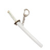 Porte-clés mini katana blanc en métal 14cm