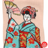 Tabi Socks (S) Chaussettes à orteil japonaises GEiShA EVENTAiL roses (Taille extensible de 34 à 39)