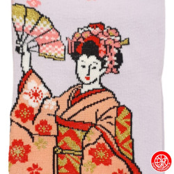 Tabi Socks (S) Chaussettes à orteil japonaises GEiShA EVENTAiL lavandes (Taille extensible de 34 à 39)