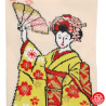 Tabi Socks (S) Chaussettes à orteil japonaises GEiShA EVENTAiL beiges (Taille extensible de 34 à 39)