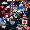 Tabi Socks (S) Socquettes à orteil japonaises CARTE du JAPON noires (extensible t34 à t39)