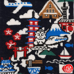 Tabi Socks (S) Socquettes à orteil japonaises CARTE du JAPON bleu nuit (extensible t34 à t39)