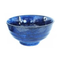 Bol à soupe ramen en porcelaine japonaise bleu indigo fleurs de prunier d17cm