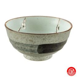 Bol à soupe ramen en porcelaine japonaise vert pâle fleurs de prunier d17cm