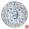 Bol à soupe ramen en porcelaine japonaise MANEKi NEKO SALUTATiON bleu (d19cm)