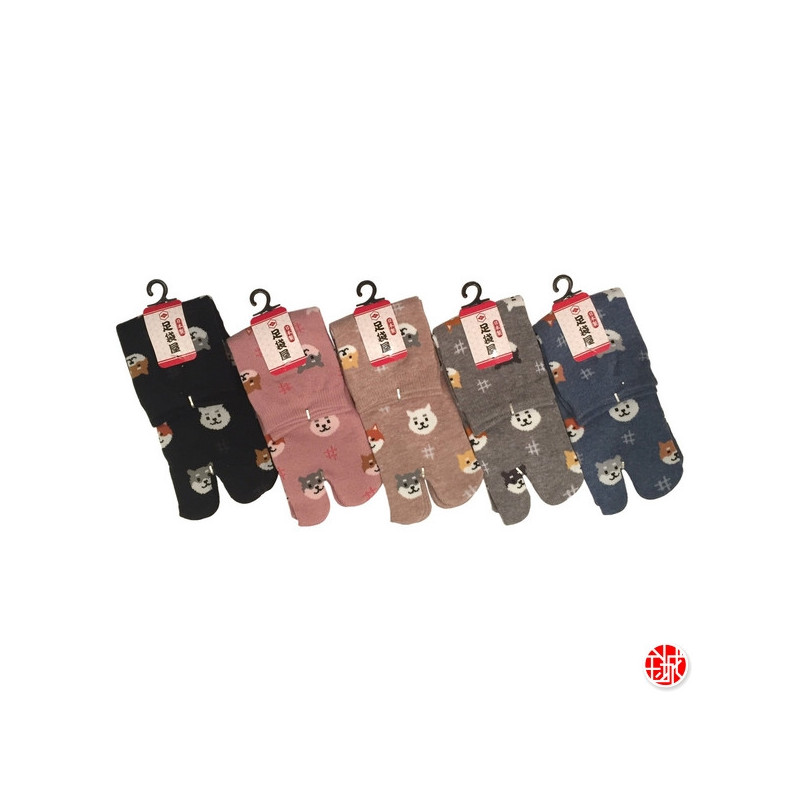 Tabi Socks S - Chaussettes à orteil japonaises TêTES de ChiENS (extensible t34 à t39)
