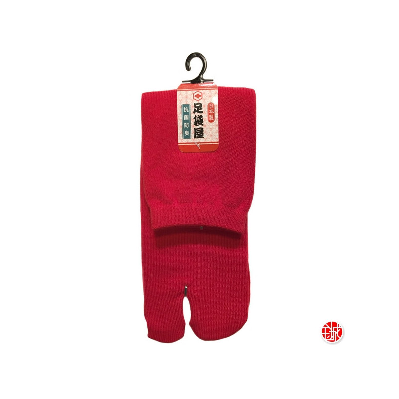 Tabi Socks (S) Chaussettes à orteil japonaises UNiES rouges (extensible t34 à t39)