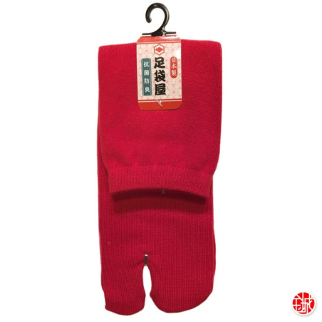Tabi Socks (S) Chaussettes à orteil japonaises UNiES rouges (extensible t34 à t39)