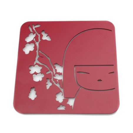 Sous-plat ajouré Kimmidoll carré rouge (20*20cm)