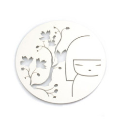 Sous-plat ajouré Kimmidoll rond blanc (20*20cm)