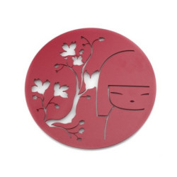 Sous-plat ajouré Kimmidoll rond rouge (20*20cm)