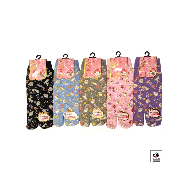Tabi Socks (S) Socquettes à orteil japonaises USAGi et SAKURA (extensible t34 à t39)