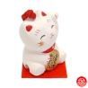 Grelot Maneki neko BLANC en argile (h3.8cm)