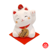 Grelot Maneki neko BLANC en argile (h3.8cm)