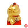 Grelot Maneki neko DORé en argile (h3.8cm)