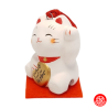Grelot Maneki neko BLANC en argile (h3.8cm)
