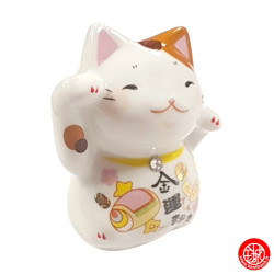 Maneki Neko Cristal FUKU-NEKO (Fortune) en porcelaine h6cm
