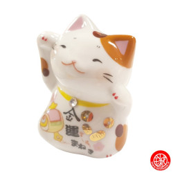 Maneki Neko Cristal FUKU-NEKO (Fortune) en porcelaine h6cm