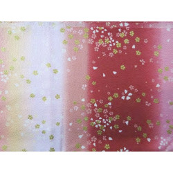 Tissus au mètre FLEURS de CERiSiER dégradé rouge 100% coton (Japon)