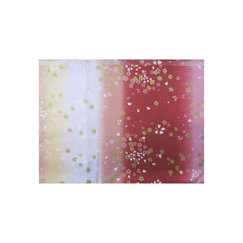 Tissus au mètre FLEURS de CERiSiER dégradé rouge 100% coton (Japon)