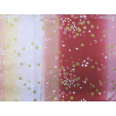 Tissus au mètre FLEURS de CERiSiER dégradé rouge 100% coton (Japon)