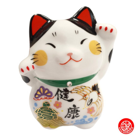 Maneki Neko Cristal WA-FUKU (Santé) en porcelaine h8cm
