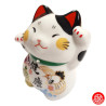 Maneki Neko Cristal WA-FUKU (Santé) en porcelaine h8cm
